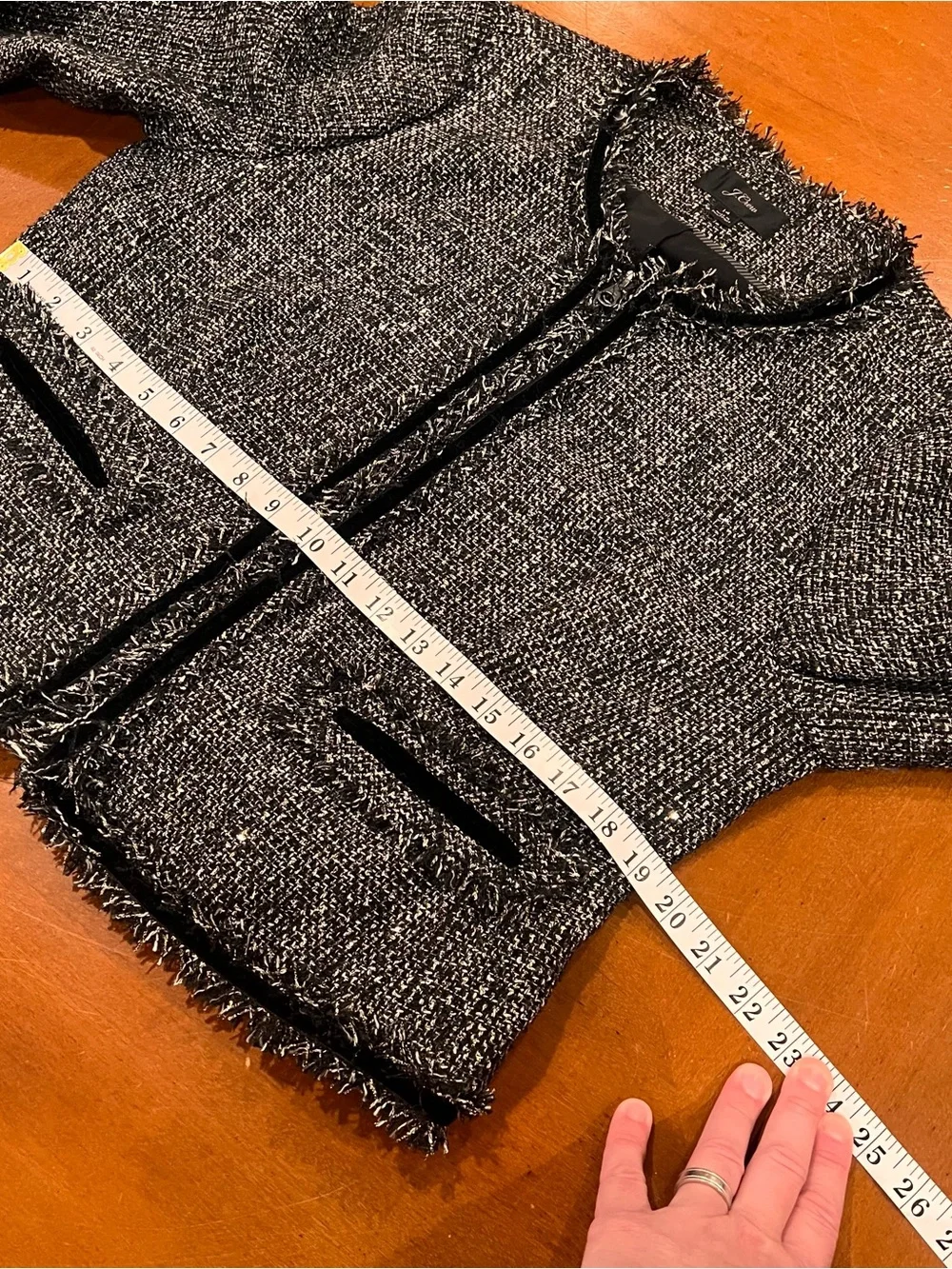 J.Crew Women’s Lady Jacket Sparkling Constellation Tweed 14‎ Gray Black Velvet